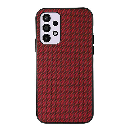 Coque en TPU + PU texture en fibre de carbone, anti-rayures rouge pour votre Samsung Galaxy A33 5G