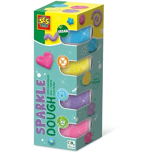 Pâte a modeler Feel good - Scintillant (4x90gr) - SES CREATIVE