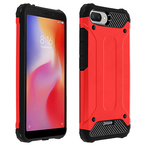 Avizar Coque Xiaomi Redmi 6A Defender II Protection Hybride Antichutes 1,80m Rouge