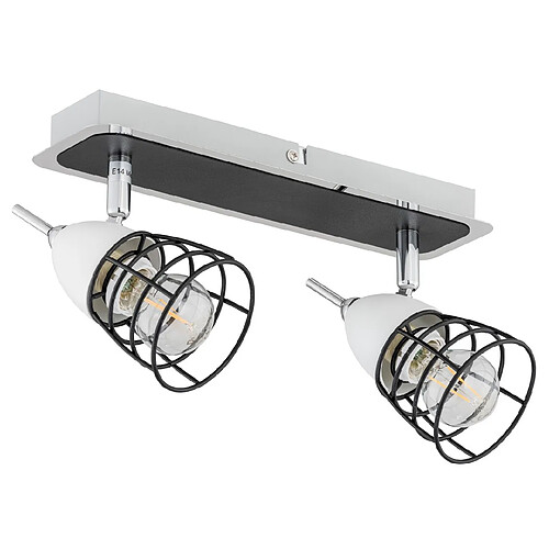 Lumiere Sky Twin Plafonnier 2x E14 - Blanc Noir