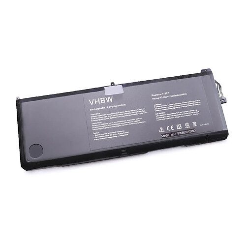 vhbw Li-Polymer Batterie 8600mAh (10.95V) pour ordinateur, Notebook Apple MacBook Pro 17"" MC226CH/A, 17"" MC226J/A, 17"" MC226LL/A comme A1383.