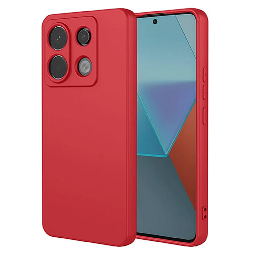 Htdmobiles Coque pour Xiaomi Redmi Note 13 Pro 4G / Poco M6 Pro 4G - housse etui silicone gel fine + film ecran - ROUGE