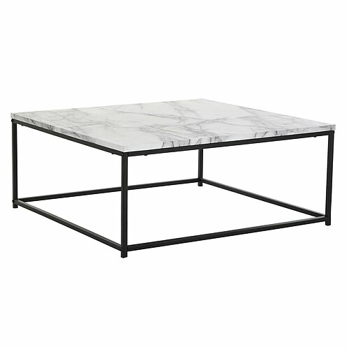 Table Basse DKD Home Decor Blanc Noir Métal Bois MDF 80 x 80 x 34 cm