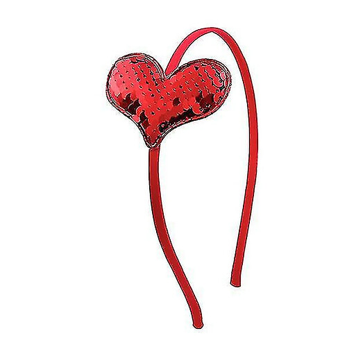 Universal Sequin Heart Bandband Love Shape Creative Shiny Red