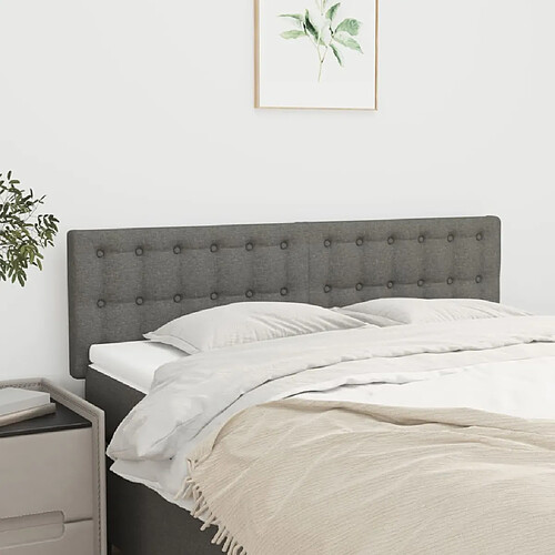 vidaXL Têtes de lit 2 pcs Gris foncé 72x5x78/88 cm Tissu