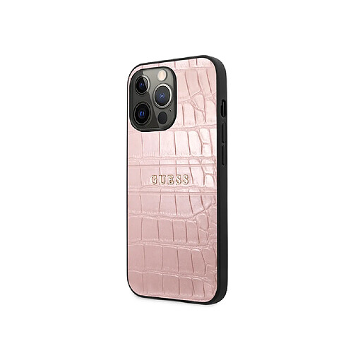 Guess Maroquinerie Guess Coque pour Apple iPhone 13 Pro PU Croco Rose