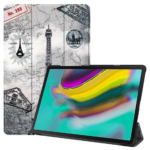 Htdmobiles Housse etui pochette simili cuir avec coque intérieure rigide pour Samsung Galaxy Tab S5e T720 / T725 (10,5 pouces) - TOUR EIFFEL