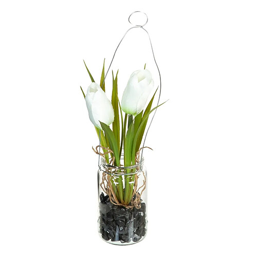 BigBuy Home Plante décorative Polyester Polyéthylène Fer 7 x 7 x 24 cm