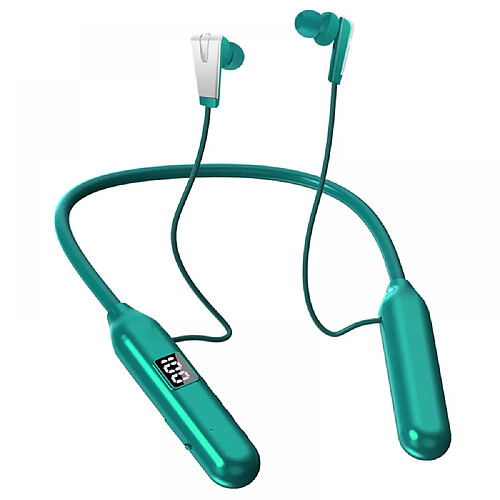 General Casque Bluetooth V5.1, casque sans fil avec charge d'affichage de la batterie, écouteur Bluetooth avec micro antibruit pour la conduite, le bureau, les affaires, la conférence, la vidéo(vert)