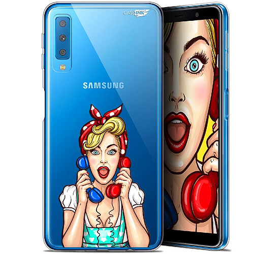 Caseink Coque arrière Samsung Galaxy A7 2018 (A750) (6 ) Gel HD [ Nouvelle Collection - Souple - Antichoc - Imprimé en France] Calling Girl