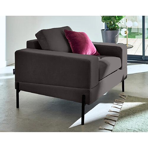 Lisa Design Fauteuil Isaure - Gris foncé