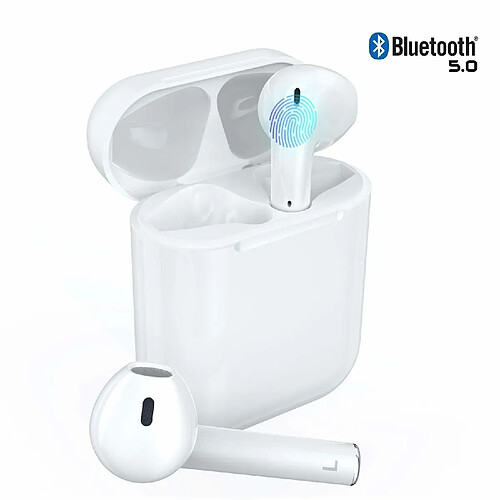 Chrono Bluetooth 5.0 2020 Newest Mini TWS i12 Écouteurs Casques sans Fil 3D Stéréo Sonore Touch Control Pop-Up Auto Pairing Écouteurs pour Sports & Travail IPX7 Étanches-Blanc