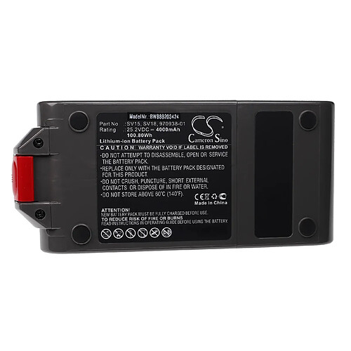 vhbw Batterie remplacement pour Dyson 970425-01, 970938-01, SV15, SV18 pour aspirateur, robot électroménager (4000mAh, 25,2V, Li-ion)