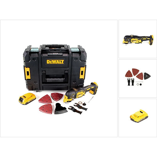 DeWalt DCS355NT Outil oscillant multi-cutter sans fil 18V Brushless + 1x Batterie 2,0Ah + Coffret + Accessoires 29 pcs. - sans chargeur