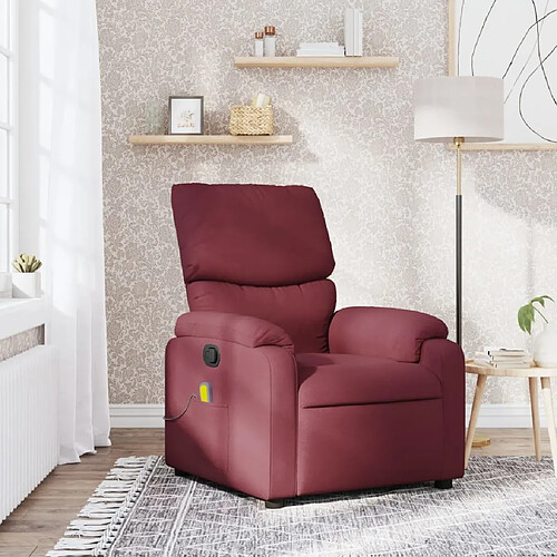 Maison Chic Fauteuil de massage inclinable,Fauteuil luxe de relaxation Rouge bordeaux Tissu -MN89602