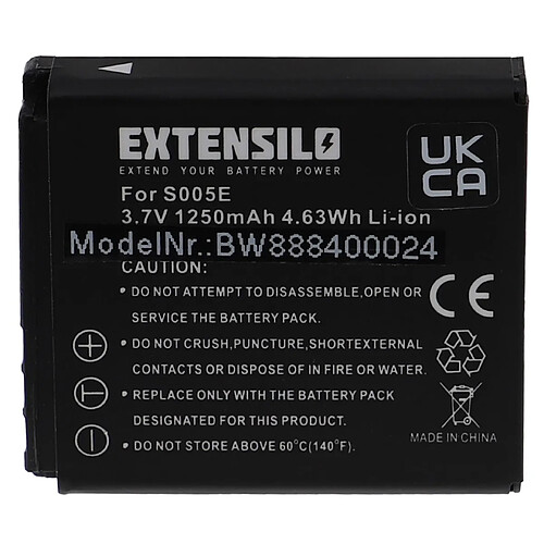 Vhbw EXTENSILO Batterie remplacement pour Ricoh DB-60 pour appareil photo, reflex numérique (1250mAh, 3,7V, Li-ion)