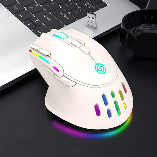 Yonis Souris Gaming RGB 9 Boutons Sans Fil 3200DPI