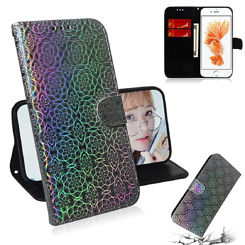 Wewoo Housse Coque Pour iPhone 6 & 6s de couleur unie boucle magnétique coloré horizontale étui en cuir PU avec titulaire et fentes cartes et portefeuille et lanière Argent