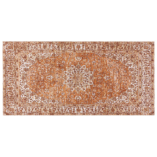 Beliani Tapis en coton orange 80 x 150 cm HAYAT