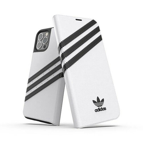 adidas or booklet coque pu iphone 12/12 pro 6,1" bialo noir/blanc noir 42248