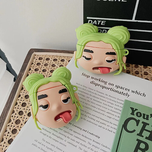 GUPBOO Airpods Coque Housse Étui Protecteur Compatible pour AirPods 3-Silicone fille verte