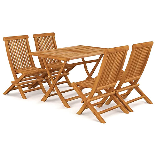 Maison Chic Salon de jardin 5 pcs - Table et chaises d'extérieur - Mobilier/Meubles de jardin Moderne Bois de teck massif -MN88333