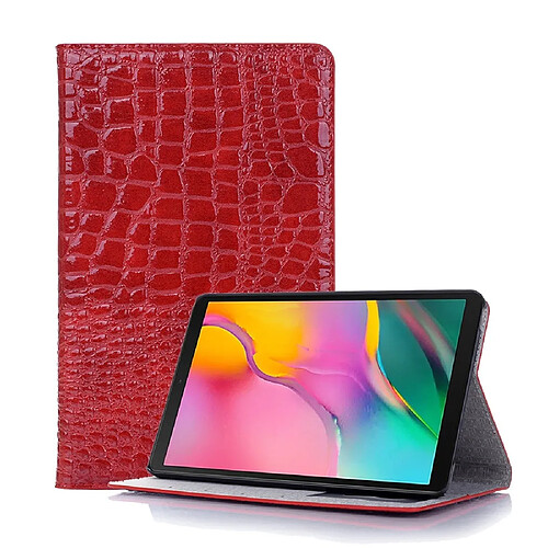 Wewoo Housse Coque Etui à rabat horizontal en cuir texturé avec texture croco pour Galaxy Tab A 8 2019 P200 / P205avec support et emplacements cartes et porte-monnaie rouge