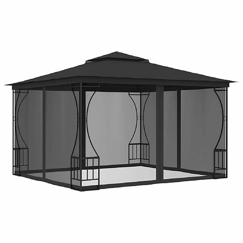 Maison Chic Tonnelle | Pergola avec moustiquaire 300x300x265 cm Anthracite -GKD40438