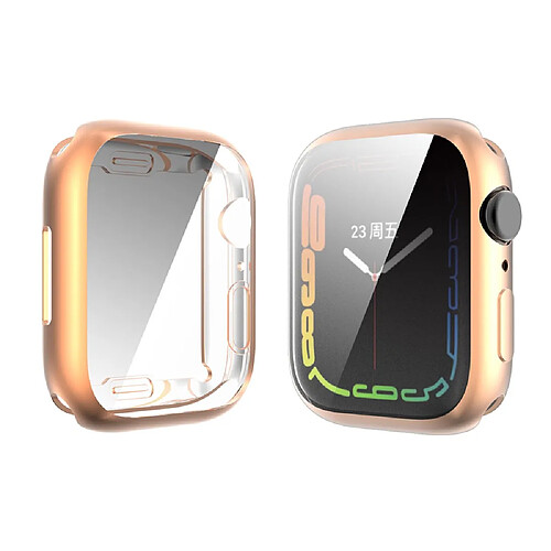 Coque en TPU ENKAY électroplaqué, or rose pour votre Apple Watch Series 7 45mm