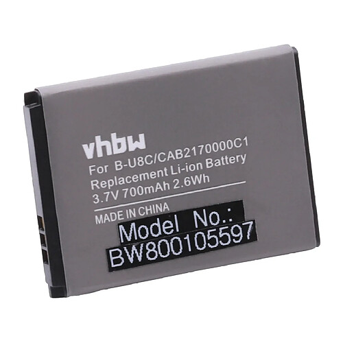 vhbw Batterie 700mAh (3.6V) pour smartphone Alcatel Crystal remplace B-U8C, CAB2170000C1, CAB2170000C2, CAB217000C21, CAB30M0000C1, CAB30U0000C1.