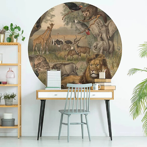 WallArt Papier peint cercle Animals of Africa 190 cm