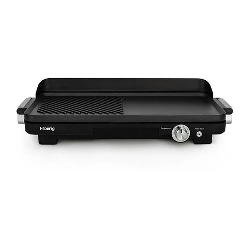 HKoeNIG GRX330 - Plancha double zones - 50x25cm - 1800W - Revetement anti-adhésif - Fonction turbo zone grill - Thermostat ajus