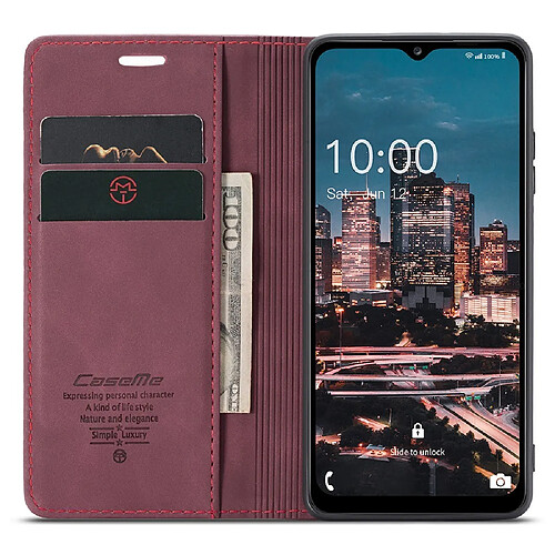 Etui en PU CASEME magnétique auto-absorbant avec support rouge pour votre Samsung Galaxy A13 5G