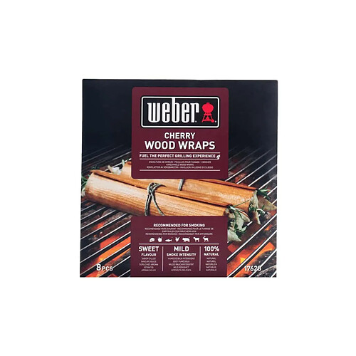 Lot de feuilles à fumage Weber - pour barbecues - en bois de cerisier - 8pcs