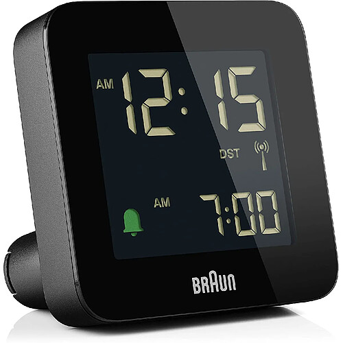 Braun Réveil numérique radiocommandé pour Le Fuseau horaire de l’Europe Centrale (DCF) avec Fonction Snooze noir