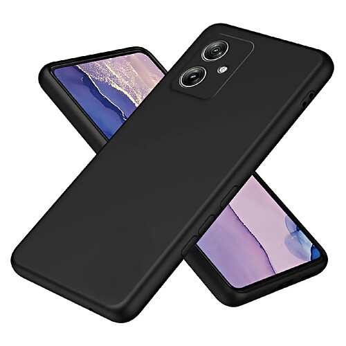 Htdmobiles Coque pour Motorola Moto G54 5G - housse etui silicone gel fine + verre trempe - NOIR