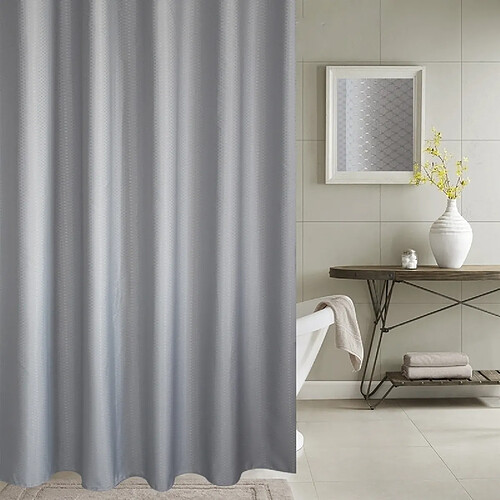 Wewoo Rideau de douche gris Épaississement imperméable à l'eau et de moisissure Texture nid d'abeille Polyester Tissu de Rideaux de salle de bain, Taille: 150 * 180cm