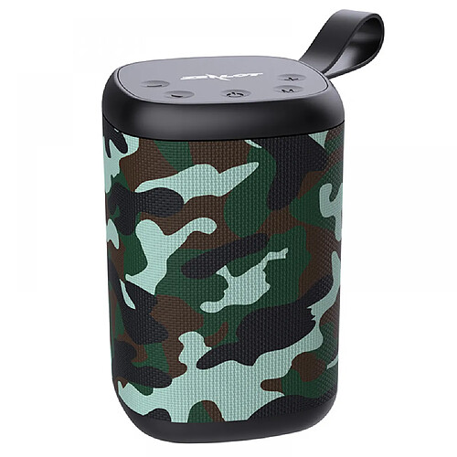 General Mini taille compacte Bluetooth super portable, volume et basses étonnamment forts, temps de lecture de 16 heures, portée Bluetooth de 35 pieds, basses améliorées, microphone antibruit, haut-parleur de voyage parfait (camouflage forêt tropicale)