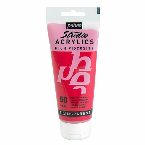 Pebeo Peinture acrylique transparente - Magenta primaire - 100 ml