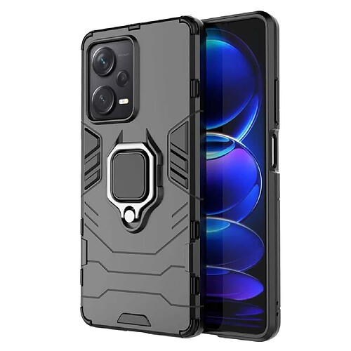 Htdmobiles Coque pour Xiaomi Redmi Note 12 Pro+ Plus 5G - housse etui rigide anti choc + verre trempe - NOIR