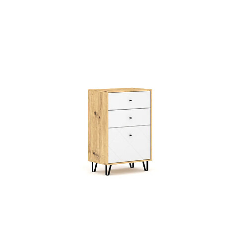 Vivaldi Etagère Bilbao Chene Artisan/Blanc