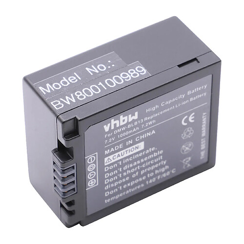 vhbw Li-Ion BATTERIE 1000mAh (7.2V) pour PANASONIC compatible DMW-BLB13 DMW-BLB13E pour LUMIX DMC-G1, DMC-GH1, DMC-G10K, DMC-G2K, DMC-G2W.