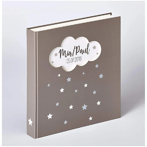 Ac-Deco Album photo de naissance Magical - 30,5 x 28 cm - Taupe