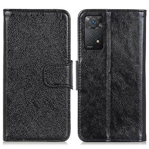 Etui en PU texture nappa, noir pour votre Xiaomi Redmi Note 11 Pro 5G (Qualcomm)/Note 11 Pro 4G (MediaTek)