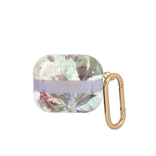 Guess Maroquinerie Guess Coque pour Airpods 3 Flowers avec Anneau Multicolore