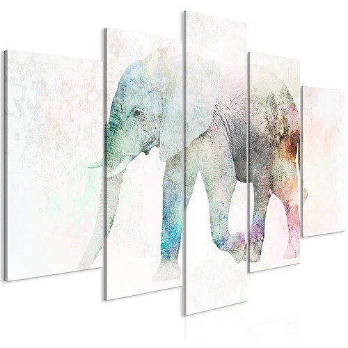 Artgeist Tableau - Painted Elephant (5 Parts) Wide [100x50]