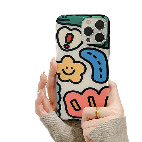 General Coque Iphone 13 Mignon Smiley Visage Étoiles Motif Créatif Hommes Fille Coque de Téléphone Doux Tpu Antichoc Protection de Tout le Corps Coque de Téléphone Protection Parfaite Votre Téléphone Le Meilleur Cadeau