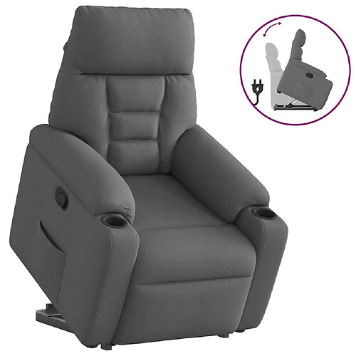 vidaXL Fauteuil inclinable Gris foncé Tissu