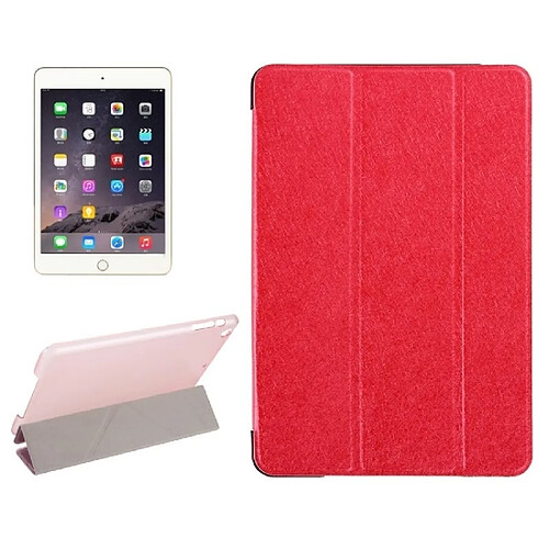 Wewoo Housse Étui Coque Etui à rabat horizontal en soie avec support à trois rabats pour iPad Mini 2019 rouge