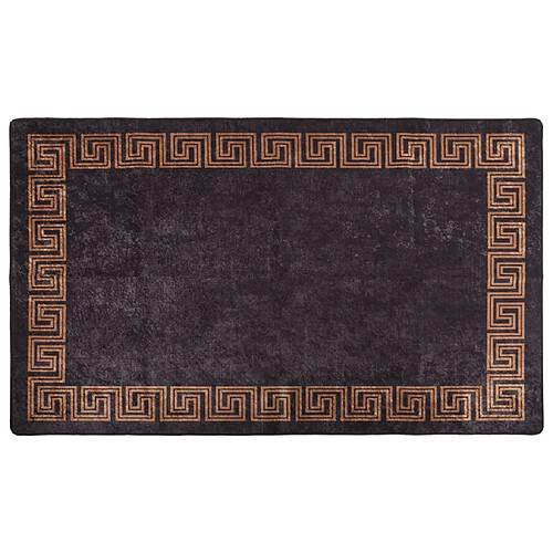 vidaXL Tapis lavable noir et doré 150x230 cm antidérapant